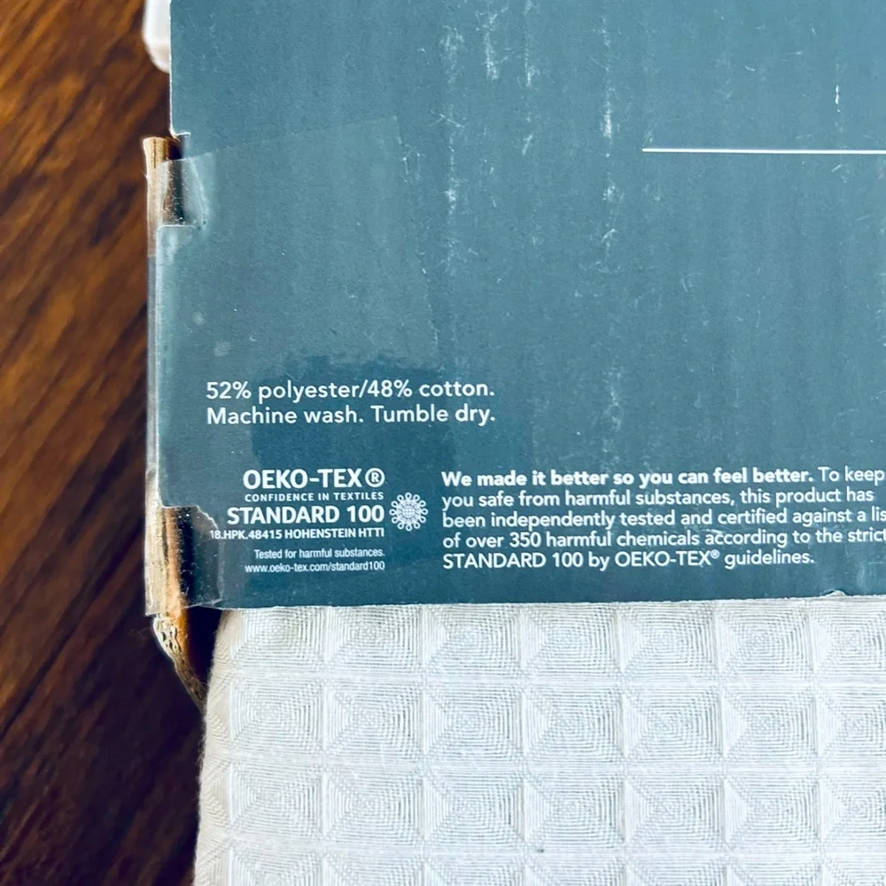 Threshold Gray Waffle Shower Curtain- NWT